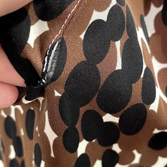 Tory Burch Size 8 Top 100% Silk Polka Dot Popover Blouse Career Classic Neutral - Picture 8 of 16